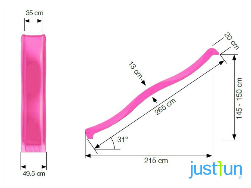Just-Fun čiuožykla „Vilnelė“ 2.75 m, 150 cm aukščio, žalsva
