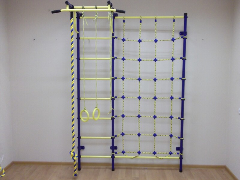 Sports complex Pioner-C3C blue-yellow (swedish wall) (in assembled state)