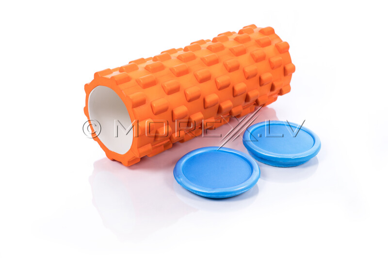 Ролик массажный для йоги Grid Roller 33x14cm, оранжевый