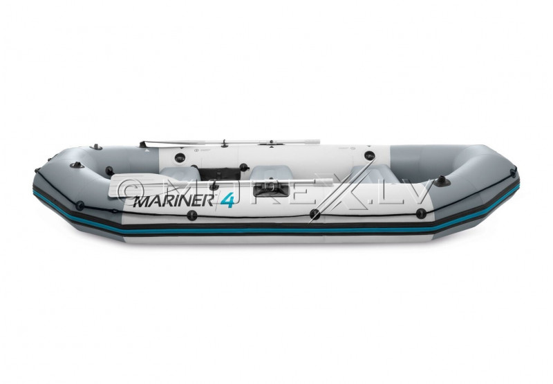 4-vietė pripučiama valtis kietu dugnu Intex 68376 MARINER 4 Boat Set, matmenys 328x145x48