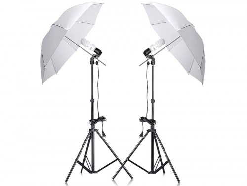 Studio Set 2x85W, 2X Umbrella, 2 Light Stands (foto_02899)