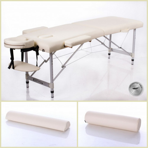 Massage Table + Massage Bolsters RESTPRO® ALU 2 S Cream