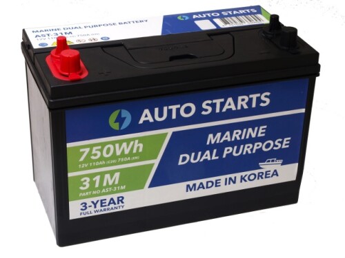 Power boat battery Marine Dual Purpose 110Ah (C20)