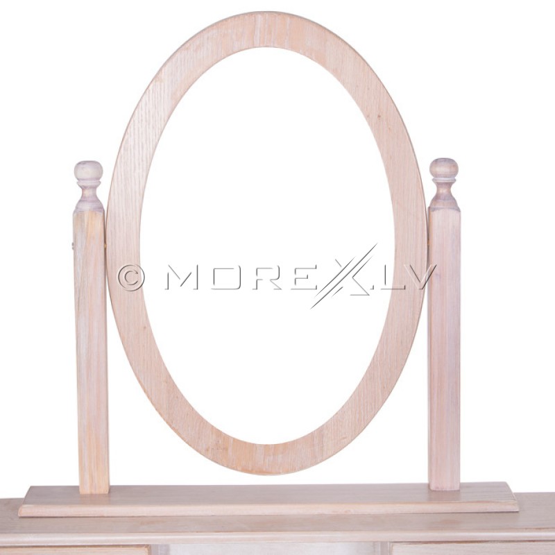 Tualetes galdiņš ar krēslu un spoguli bēšs