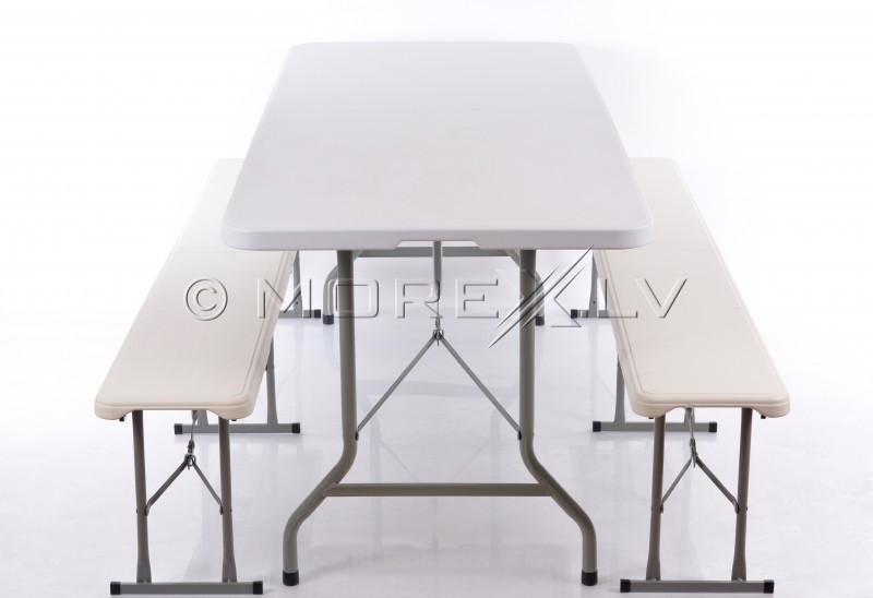 Sulankstomas staliukas 183x76cm + 2 Sulankstomas suolelis