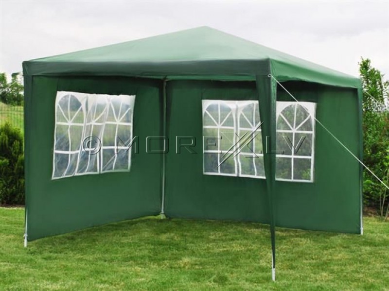 Garden Pavilion Tent 3x3m Green, 2 Walls (00001653)