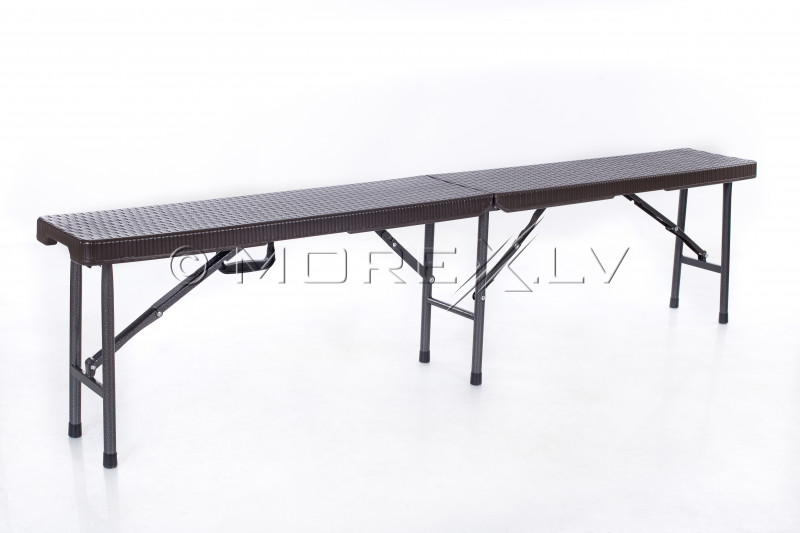Folding table with a rattan design 183x76 cm + 2 Folding Bench