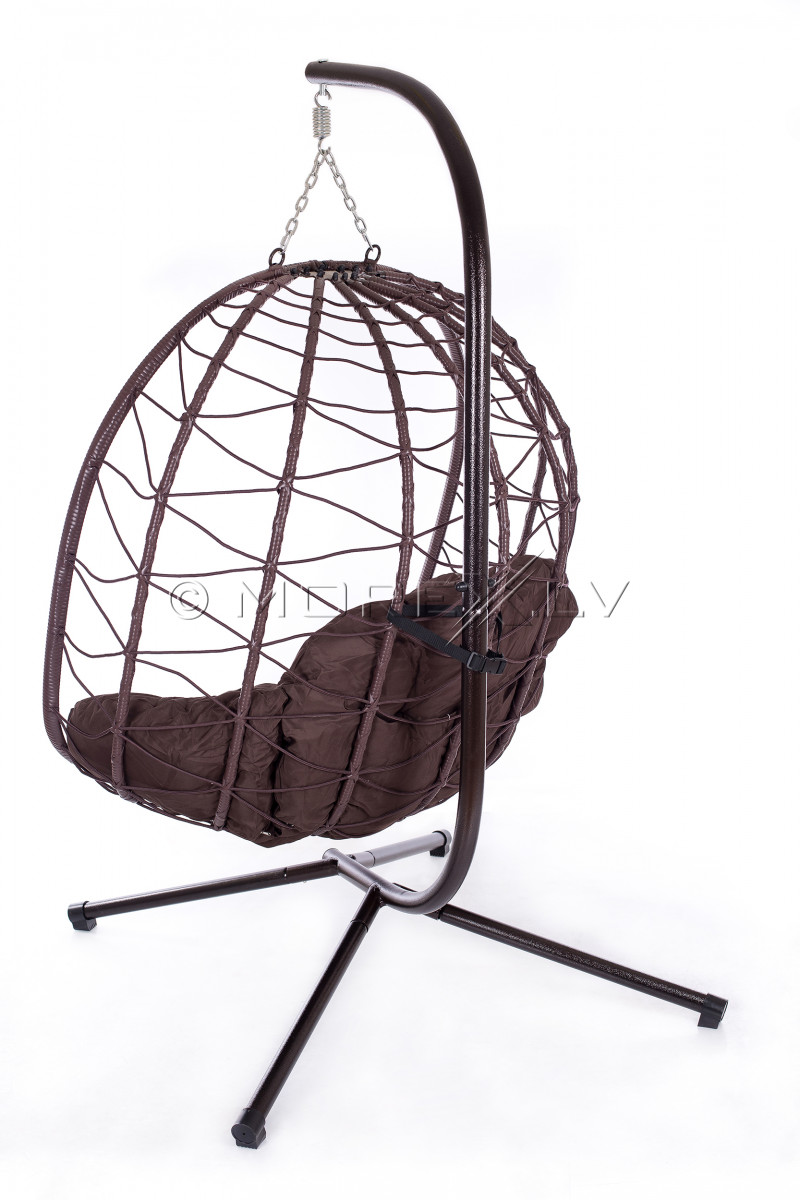 Double hanging egg chair EGG-2, foldable with stand