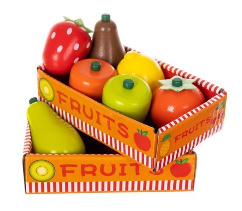 Vaikų medinė parduotuvė su maisto produktais