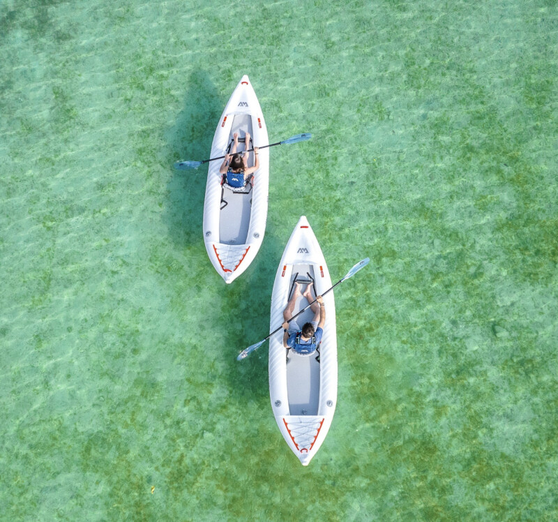 Dvivietis pripučiamas kajakas su irklu Aqua Marina Halve 398x98 cm HA-398