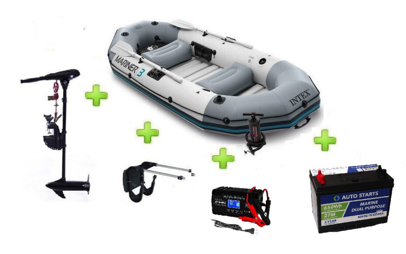 Intex MARINER 3 FULL SET c Neraus NRS 36X + аккумулятор + Marine Dual Purpose Battery 95Ah
