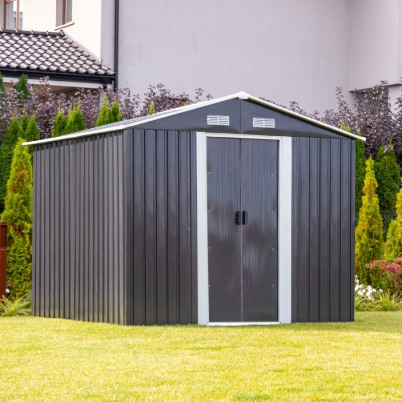 Metal garden utility shed, 257x205x202 cm