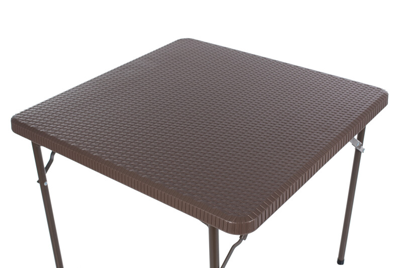 Sulankstomas kvadratinis rotango dizaino stalas 86x86x74 cm + 2 kėdė