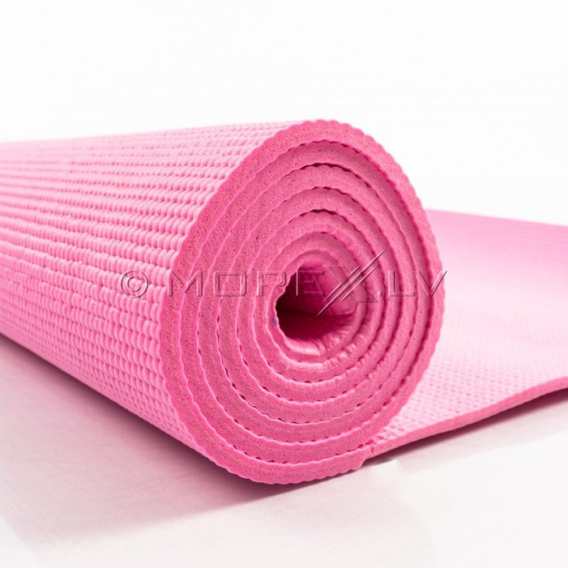 Jogas pilates vingrošanas sporta paklājiņš 173x61x0.5 cm rozā