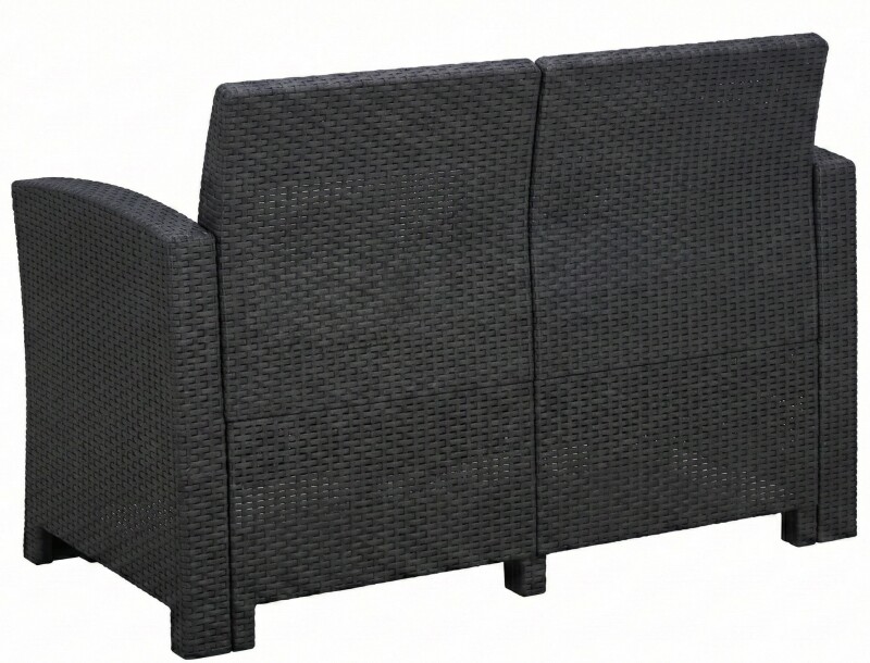 Dvivietė rotango sodo sofa 120 cm, pilka
