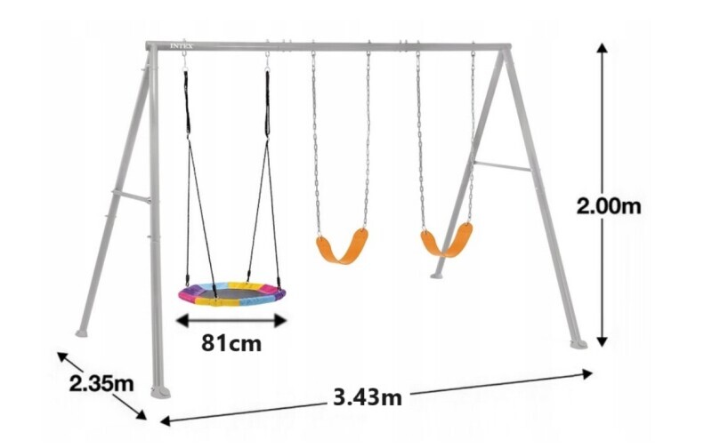 Vaikų žaidimų aikštelė su sūpynėmis gandro lizdas (3in1) Ø 81 cm, Intex 44133