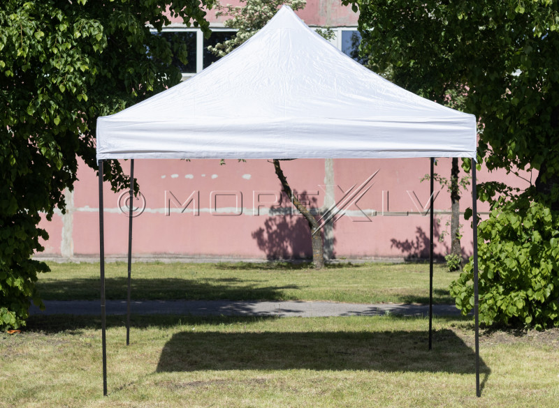 Pop Up sulankstoma palapinė 2.92x2.92 m, su sienomis, balta, H serijos, plieninė (palapinė, paviljonas, tentas)