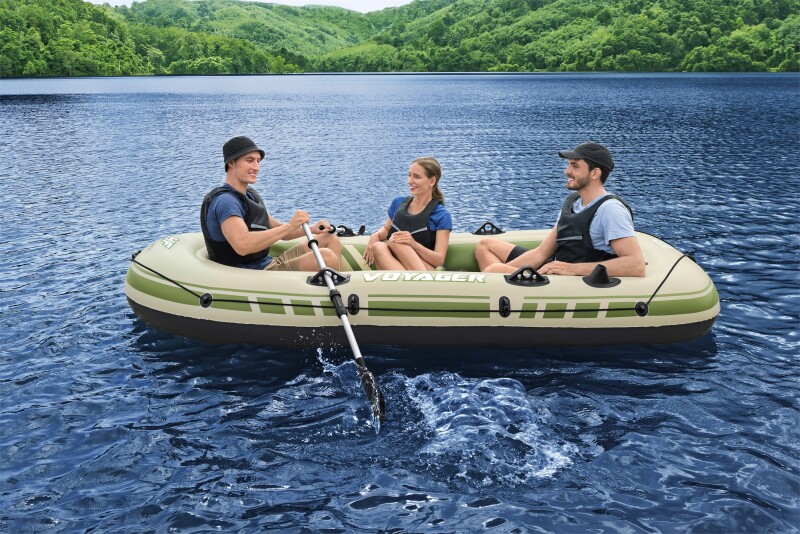 3-vietė pripučiama valtis kietu dugnu Bestway Voyager X3 Raft, 294x137x46 cm, 65164