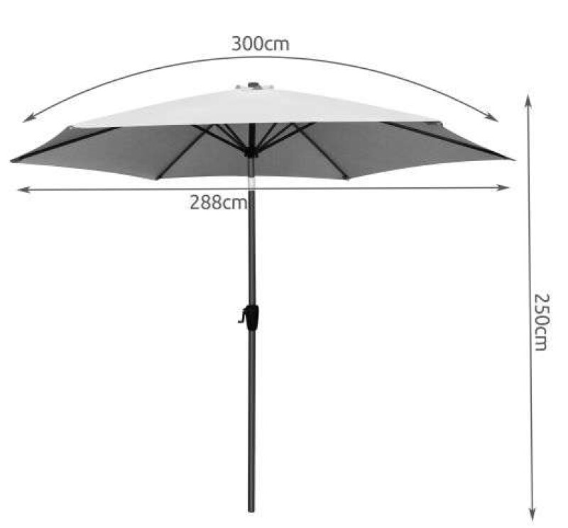 Sun protection umbrella 3 m, gray