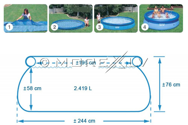 Baseins Intex Easy Set Pool 244х76 cm, ar filtra sūkni (28112)