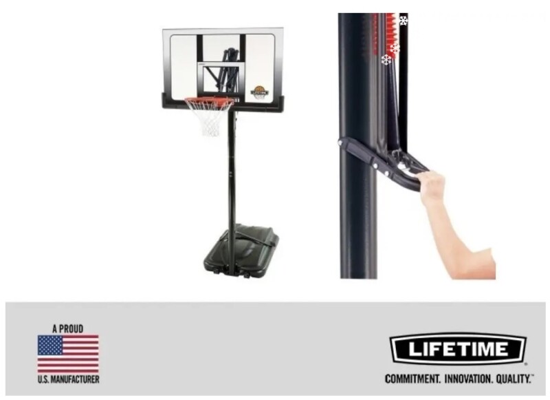 LIFETIME 71286 регулируемое баскетбольное кольцо (2.28 - 3.05m) (Power Lift!)