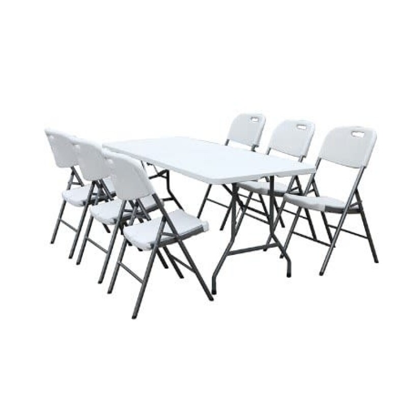 Sulankstomas staliukas 183x76cm + 6 Sulankstoma kėdė su atlošu