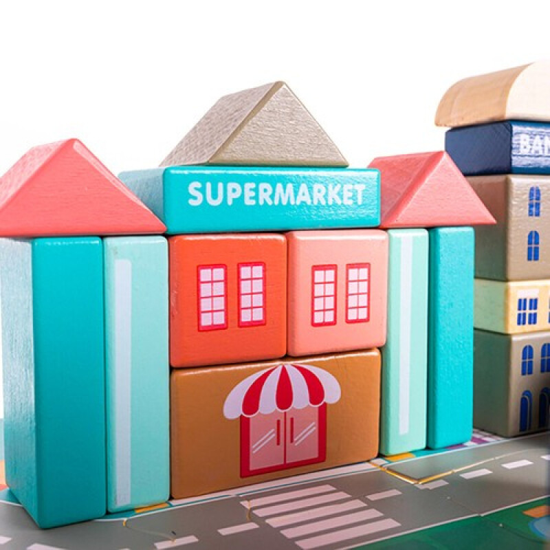 Wooden blocks - city 115 psc.