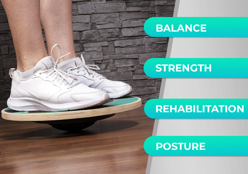 Pusiausvyros ir balanso platforma Wobble Board