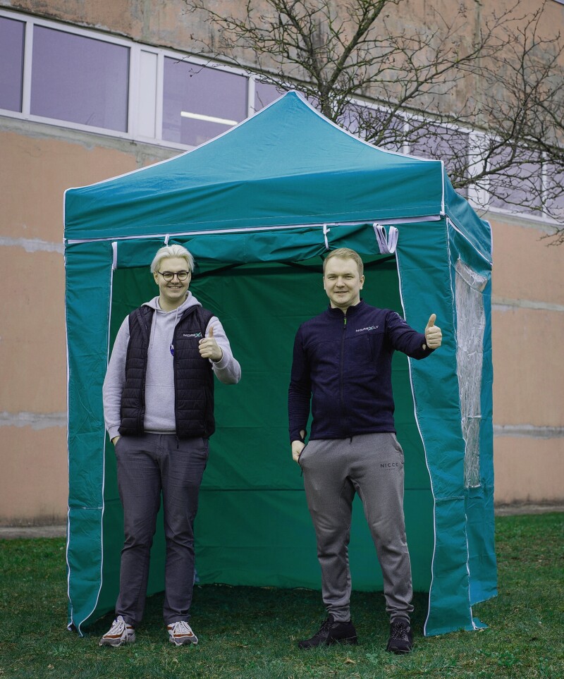 Pop Up Folding tent 2x2 m, with walls, Dark green, H series, steel (canopy, pavilion, awning)