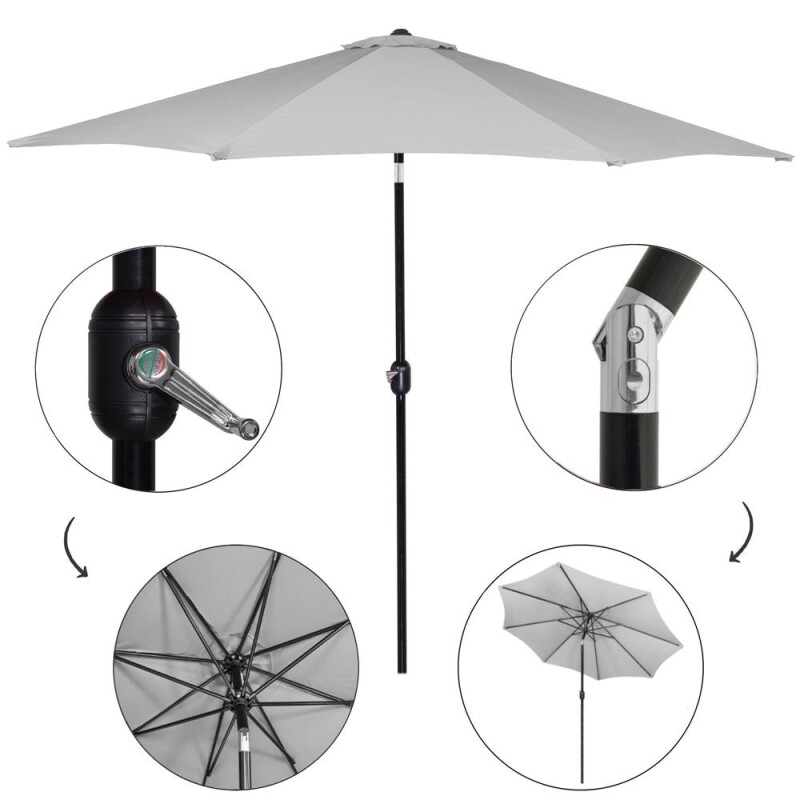 Солнцезащитный зонт 3 м, серый