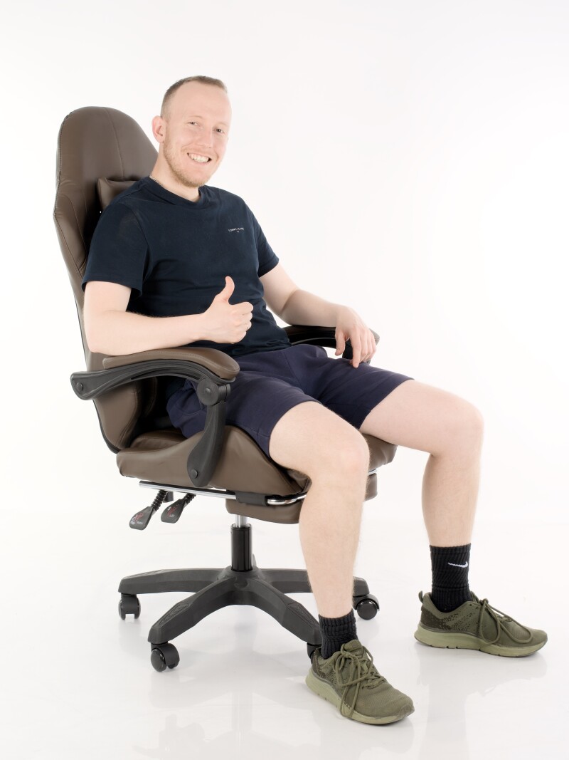 Ergonomiška biuro ir kompiuterio kėdė, ruda spalvos