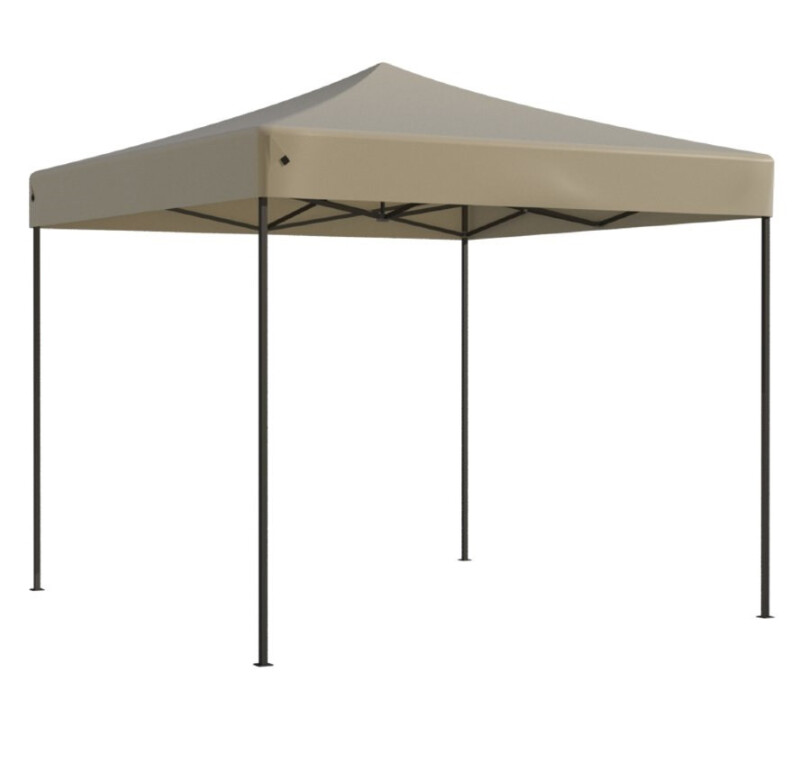 Pop Up sulankstoma palapinė 2.92x2.92 m, su sienomis ir stogu, Smėlio, serija H, plienas (palapinė, paviljonas, tentas)