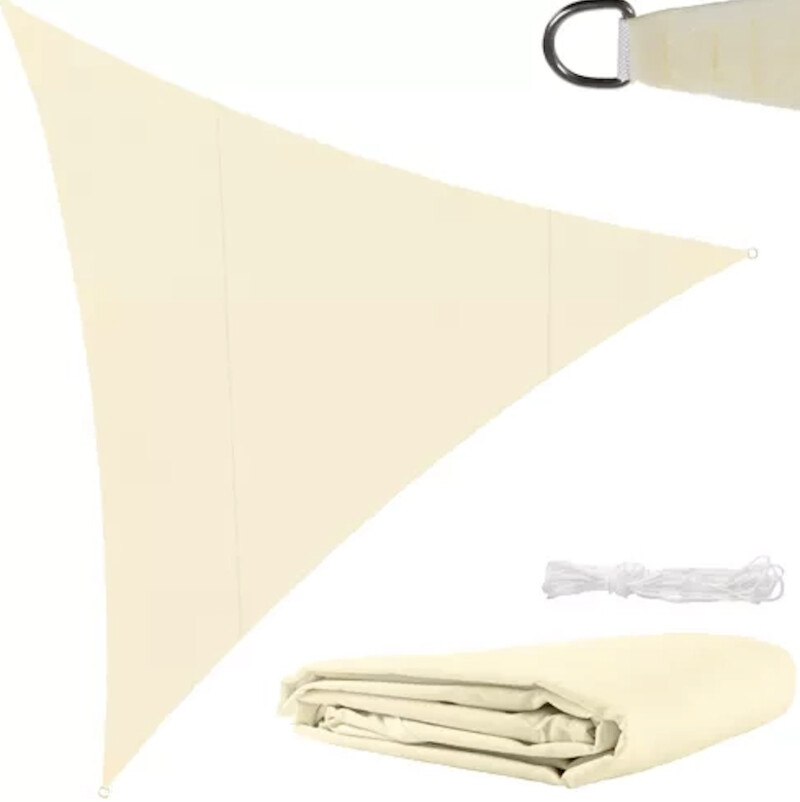 Sun Shade sail 4x4x4 m, triangle, beige