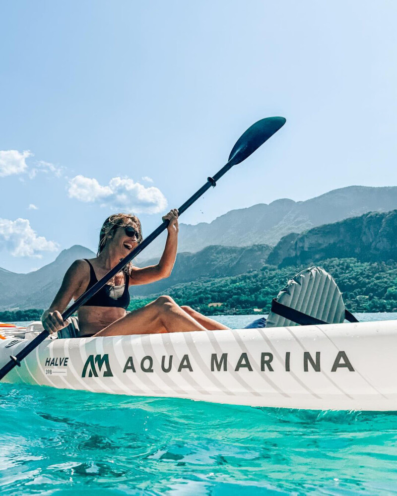 Dvivietis pripučiamas kajakas su irklu Aqua Marina Halve 398x98 cm HA-398