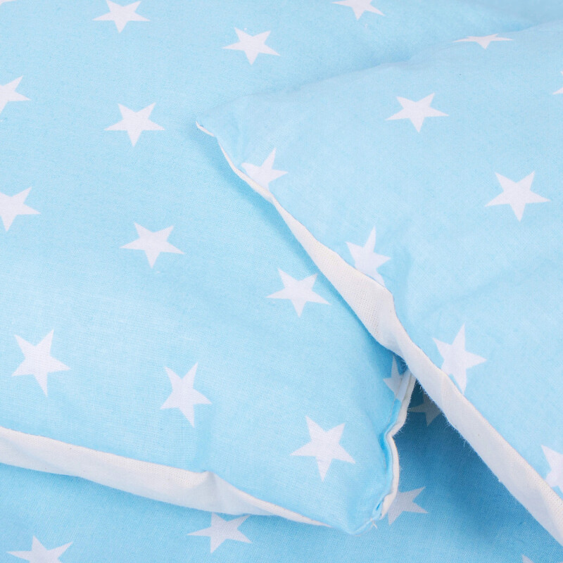 Bērnu rotaļu telts ar spilveniem, gaiši zila ar zvaigznēm, 160 x 120 x 100 cm