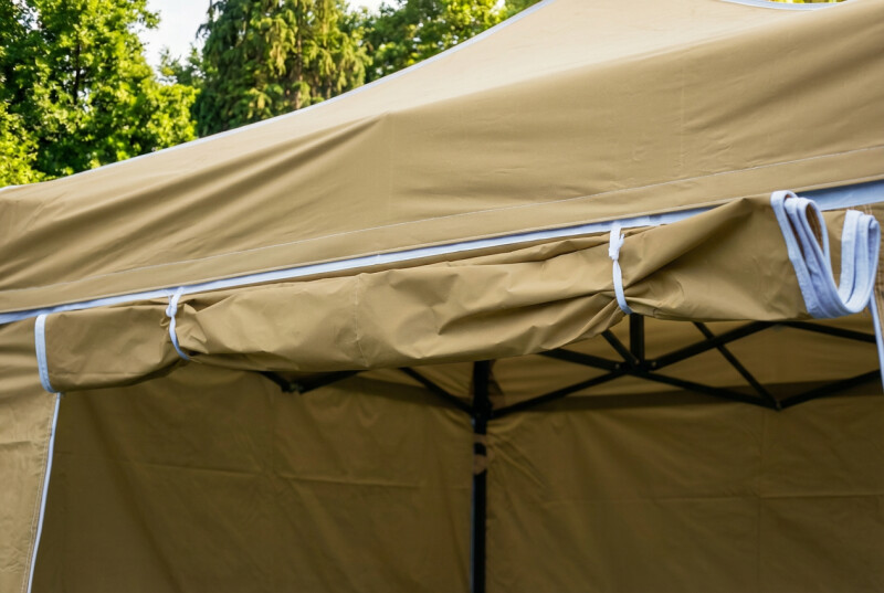 Pop Up sulankstoma palapinė 2x2 m, su sienomis, Smėlio, H serijos, plieninė (palapinė, paviljonas, baldakimas)