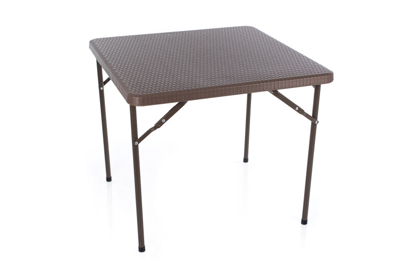 Sulankstomas kvadratinis rotango dizaino stalas 86x86x74 cm + 2 kėdė