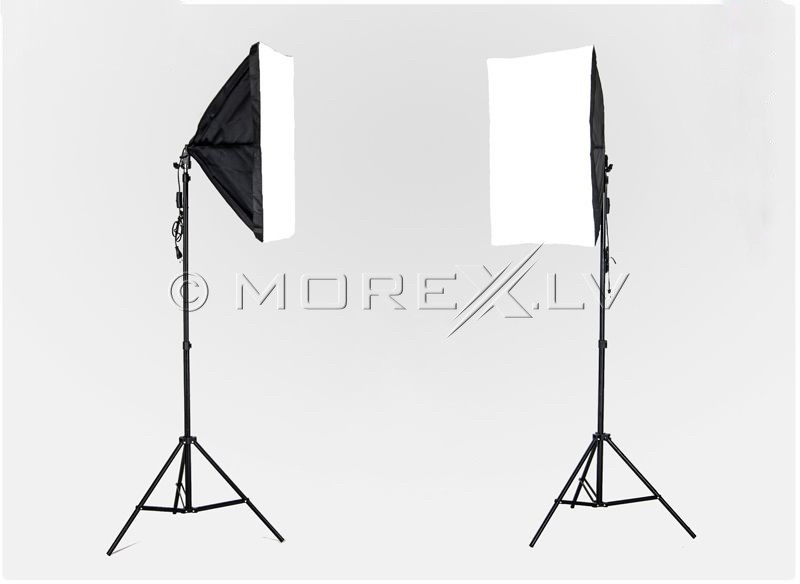 Set Monohead Double 85W, Softbox 50x70cm, Light Stand (foto_3732)