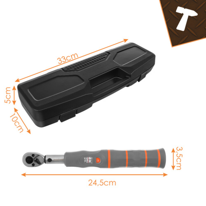Dinamometrinis raktas 1/4 2-26 Nm dešine/kaire su terkšle