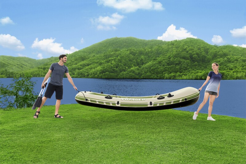 4-vietė pripučiama valtis kietu dugnu Bestway Voyager X4 Raft, 350x145x49 cm, 65156