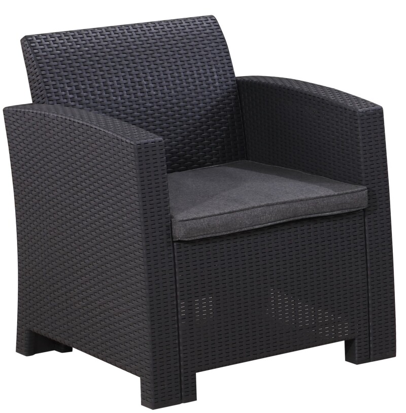 Rattan garden armchair 68 cm, grey