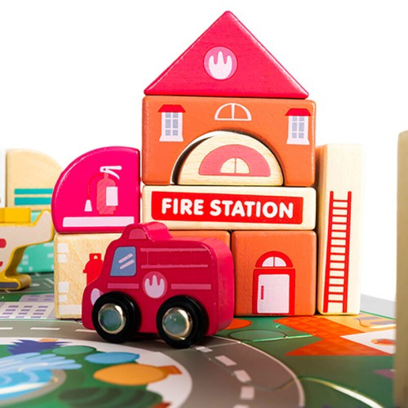 Wooden blocks - city 115 psc.