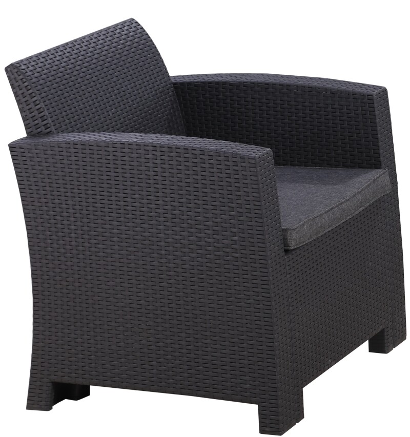 Rattan garden armchair 68 cm, grey