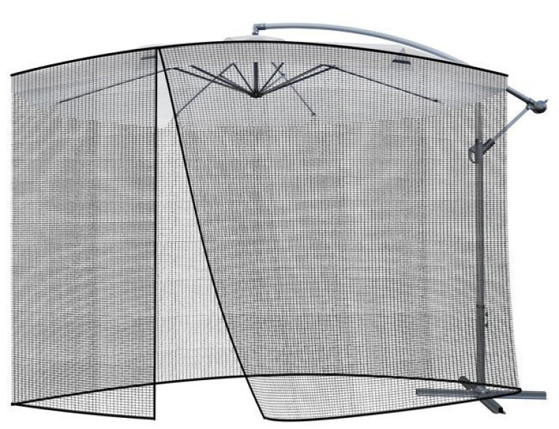 Mosquito net for garden umbrella 3m, black
