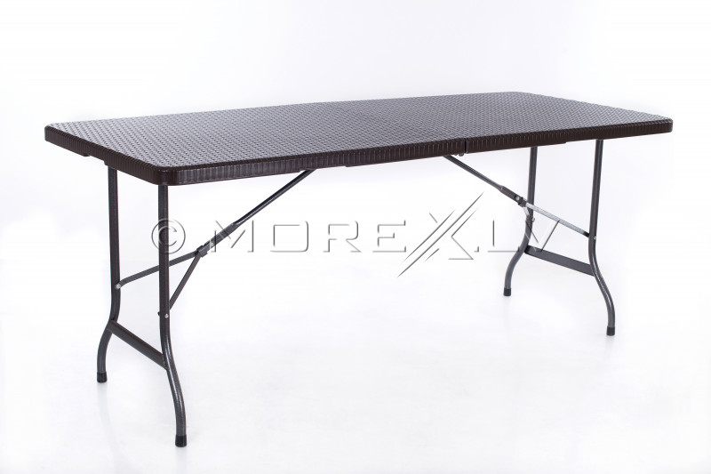 Folding table with a rattan design 183x76 cm + 2 Folding Bench