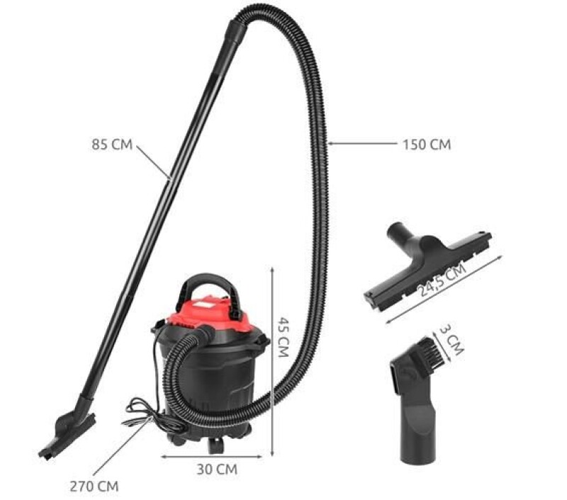 Industrial vacuum cleaner 15 L, 1600W non heat-resistant