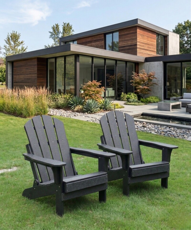 Adirondack sodo kėdė 84x74x90 cm, juoda