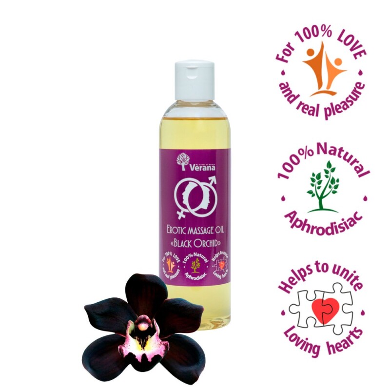 Erotinio masažo aliejus Verana, Black Orchid 250ml