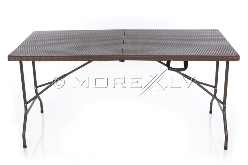 Folding table with a rattan design 152x70 cm