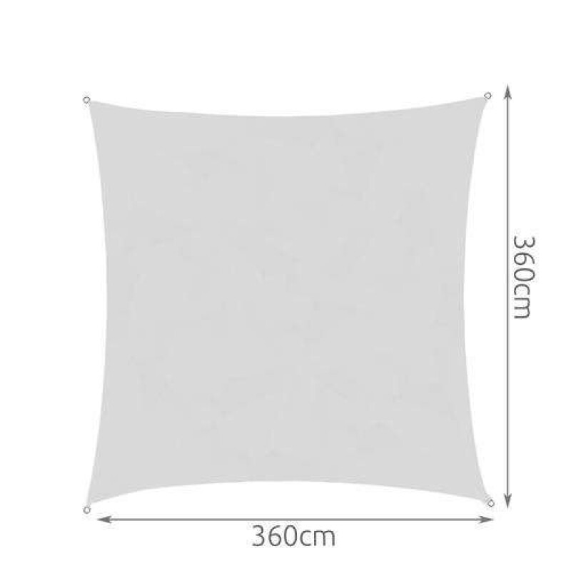 Sun Shade sail 3.6x3.6 m, square, gray